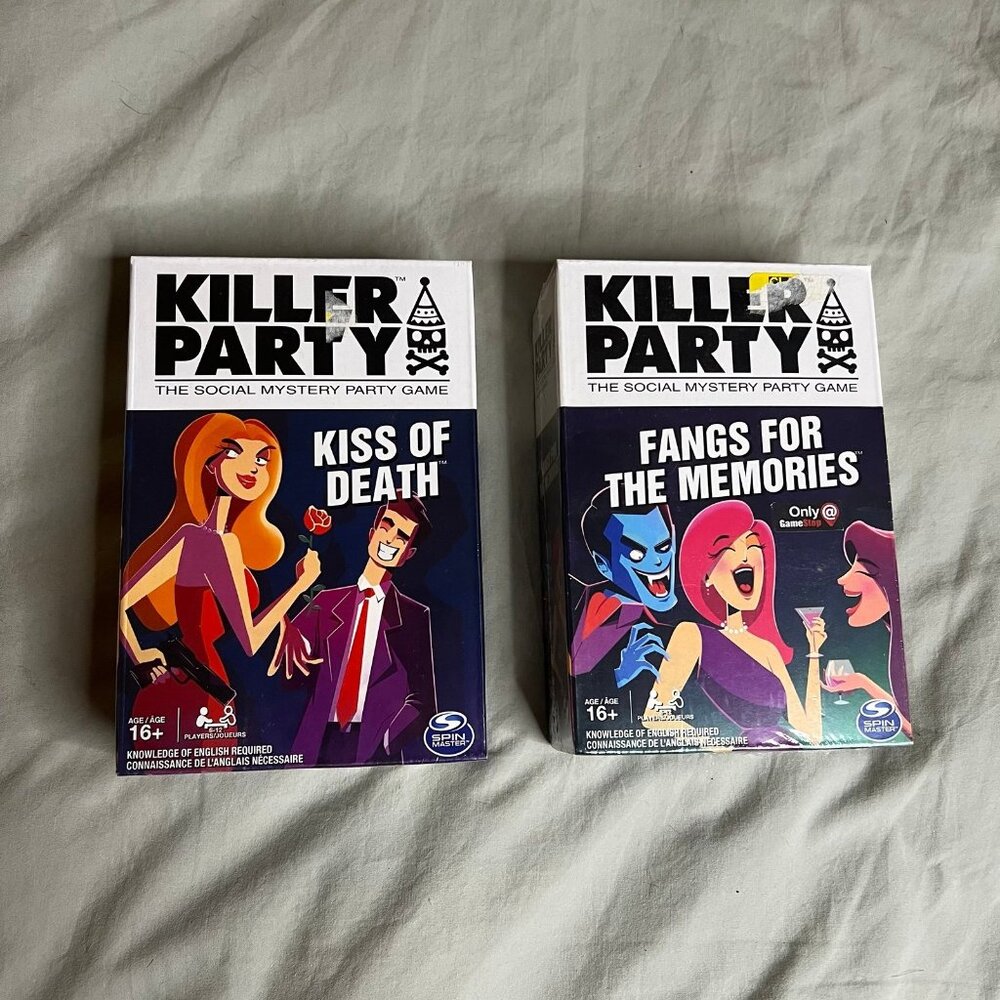 Killer Party Social Mystery Game Lot Kiss of Death Fangs for the Memories New